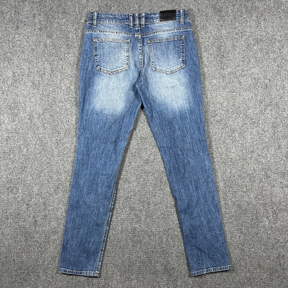 Anine Bing Jeans Womens 30x30 Blue Mid Wash Distressed Mid Rise Jeans 0967 - Picture 2 of 9